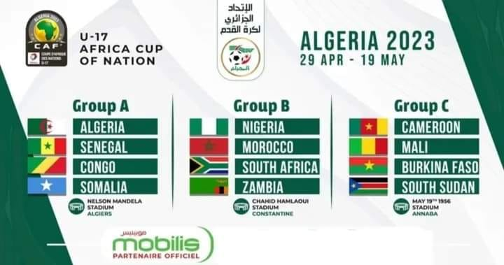 جدول مباريات كأس أمم افريقيا للشباب تحت 17 سنة في الجزائر 2023