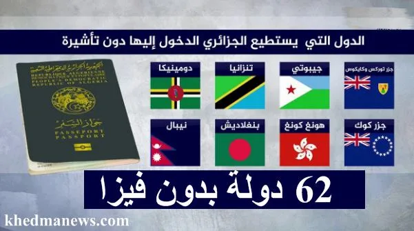 تصنيف جواز السفر الجزائري لعام 2024 .. 62 دولة بدون تأشيرة